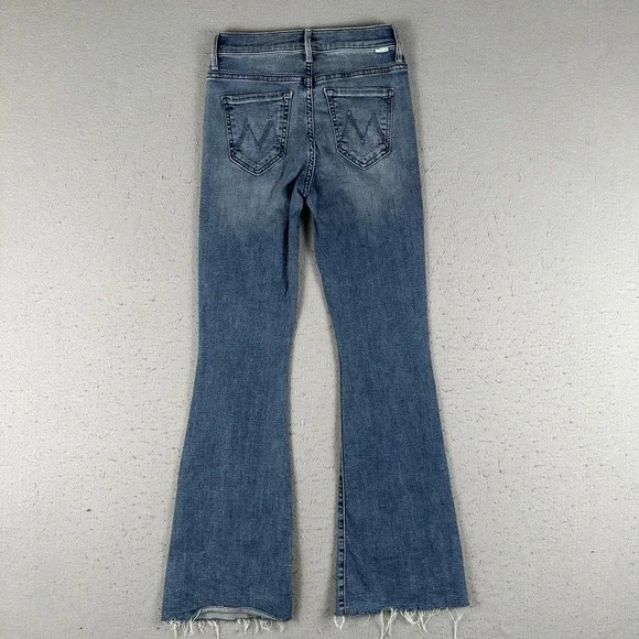 Mother The Weekender Fray Jeans Women's 24 Blue Denim Mid Rise Flare - Picture 15 of 16